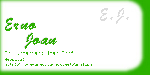 erno joan business card